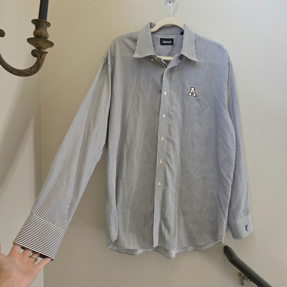 Vtg Appalachian State University Mountaineers Logo Ashworth Mens Dress Shirt XL